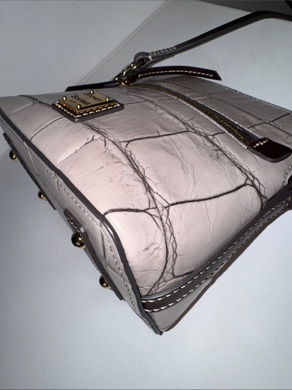 Dooney & Bourke Denison Domed Crossbody Bag Croc Embossed Leather - Picture 7 of 16